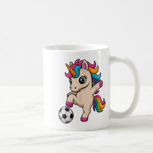 Niedliches Einhorn Fußball Nur Mädchen Das Kickin Kaffeetasse