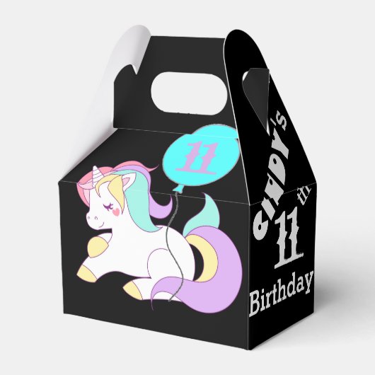 Niedliches Einhorn-Gastgeschenk Personalisiert Geschenkschachtel (Vorderseite)