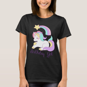 Niedliches Einhorn Geburtstagsmädchen Trendy Typog T-Shirt