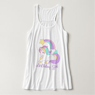 Niedliches Einhorn Geburtstagsmädchen Trendy Typog Tank Top