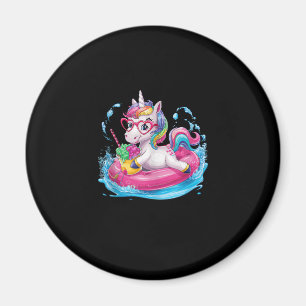 Niedliches Einhorn genießt Eis-Spaß für ein Einhor Magnet