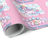Niedliches Einhorn Geschenkpapier (Rolleneckpunkt)