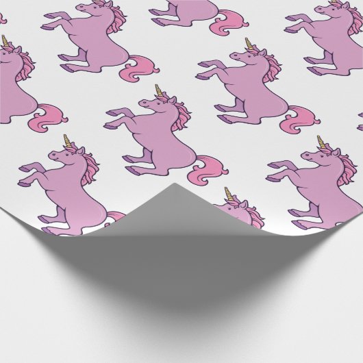 Niedliches Einhorn Geschenkpapier (Ecke)