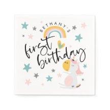 Niedliches Einhorn Girl 1. Geburtstag