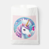 Niedliches Einhorn Girl' Rainbow Birthday Farbenfr Geschenktütchen (Vorderseite)