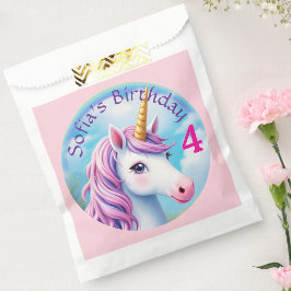 Niedliches Einhorn Girl' Rainbow Birthday Farbenfr Geschenktütchen