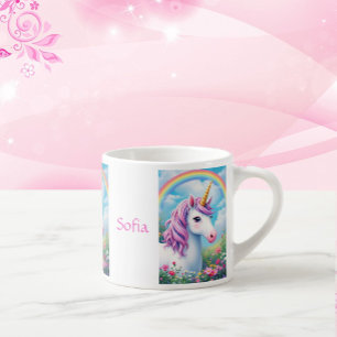 Niedliches Einhorn, Girl's Name Rosa Tee Party hin Espressotasse