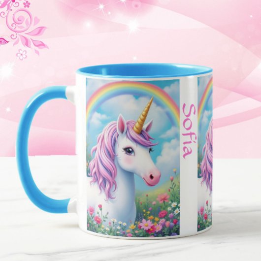 Niedliches Einhorn, Girl's Name Rosa Tee Party hin Tasse