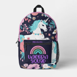 Niedliches Einhorn, Glitzer Regenbogen Individuell Bedruckter Rucksack