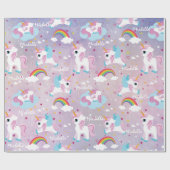 Niedliches Einhorn Glückwunsch Geburtstag pink mäd Geschenkpapier (Flach)