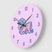 Niedliches Einhorn Große Wanduhr (Winkel)