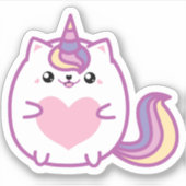 Niedliches Einhorn Herz Aufkleber (Vorderseite)
