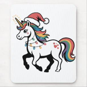 Niedliches Einhorn Hirschrecken Weihnachtslicht So Mousepad