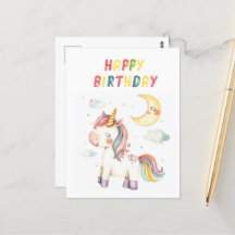 Niedliches Einhorn I farbiges Glück Geburtstag