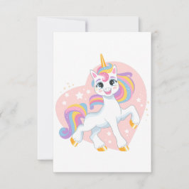Niedliches Einhorn im Herzen Dankeskarte