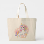 Niedliches Einhorn im Herzen Jumbo Stoffbeutel (Rückseite)