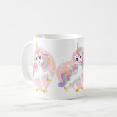 Niedliches Einhorn im Herzen Kaffeetasse (Vorderseite Links)