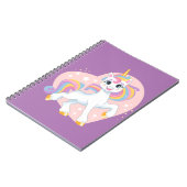 Niedliches Einhorn im Herzen Notizblock (Linke Seite)