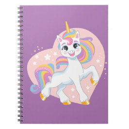 Niedliches Einhorn im Herzen Notizblock