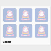 Niedliches Einhorn in Doughnut Girls Name Stickers (Blatt)