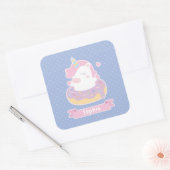Niedliches Einhorn in Doughnut Girls Name Stickers (Umschlag)