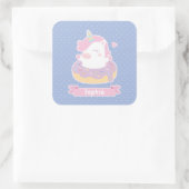 Niedliches Einhorn in Doughnut Girls Name Stickers (Tasche)