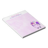 Niedliches Einhorn in Herz-Brille Notizblock (angewinkelt)