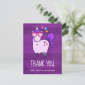 Niedliches Einhorn in Herz-Form BrilleVielen Dank Postkarte (Stehend Vorderseite)