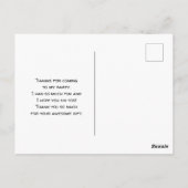 Niedliches Einhorn in Herz-Form BrilleVielen Dank Postkarte (Rückseite)