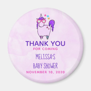 Niedliches Einhorn in herz geformter Brille Babydu Magnet