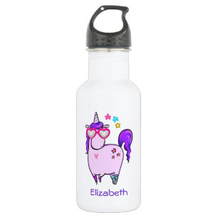 Niedliches Einhorn in Herz-Shaped-Brille Edelstahlflasche