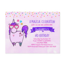 Niedliches Einhorn in Herz-Shaped Brille Geburtsta