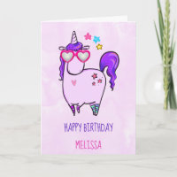 Niedliches Einhorn in Herz-Shaped Brille Geburtsta