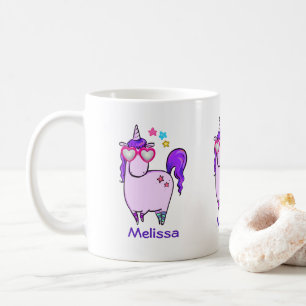 Niedliches Einhorn in Herz-Shaped-Brille Kaffeetasse