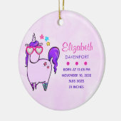 Niedliches Einhorn in Herz-Shaped-Brille Keramik Ornament (Links)