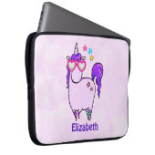 Niedliches Einhorn in Herz-Shaped-Brille Laptopschutzhülle (Vorne Rechts)