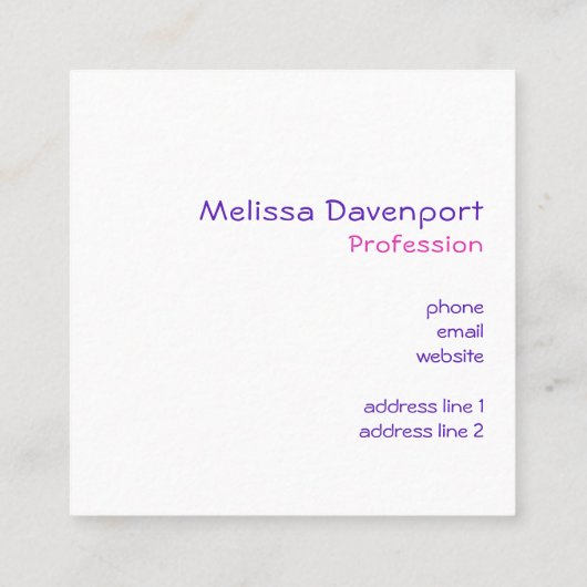 Niedliches Einhorn in Herz-Shaped-Brille Quadratische Visitenkarte (Rückseite)