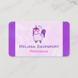 Niedliches Einhorn in Herz-Shaped-Brille Visitenkarte