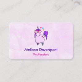 Niedliches Einhorn in Herz-Shaped-Brille Visitenkarte