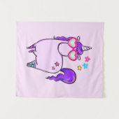 Niedliches Einhorn in Herz-Shaped-Brille Wandteppich (Vorderseite (Horizontal))