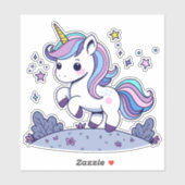 Niedliches Einhorn in Pastellfarben Aufkleber (Blatt)
