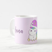 Niedliches Einhorn in Weihnachts-Hat-Personalisier Kaffeetasse (Vorderseite Links)