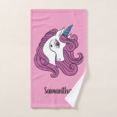 Niedliches Einhorn individuelle Name & Farbtuch Se Badhandtuch Set (Handtuch)