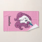 Niedliches Einhorn individuelle Name & Farbtuch Se Badhandtuch Set (Handtuch)