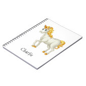 Niedliches Einhorn-individuelle Name-Notebook Notizblock (Linke Seite)