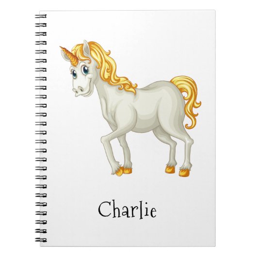 Niedliches Einhorn-individuelle Name-Notebook Notizblock (Vorderseite)