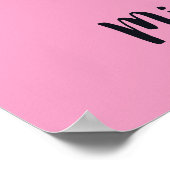 Niedliches Einhorn-individuelle Name und Farbposte Poster (Ecke)