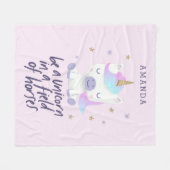 Niedliches Einhorn-Inspirationsangebot | Name hinz Fleecedecke (Vorderseite (Horizontal))