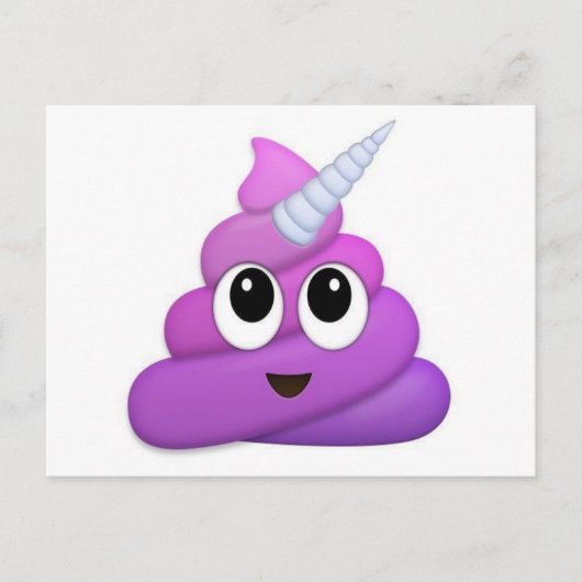 Niedliches Einhorn Kackte Emoji Postkarte (Vorderseite)