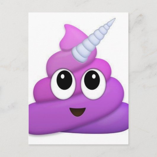 Niedliches Einhorn Kackte Emoji Postkarte (Vorderseite)